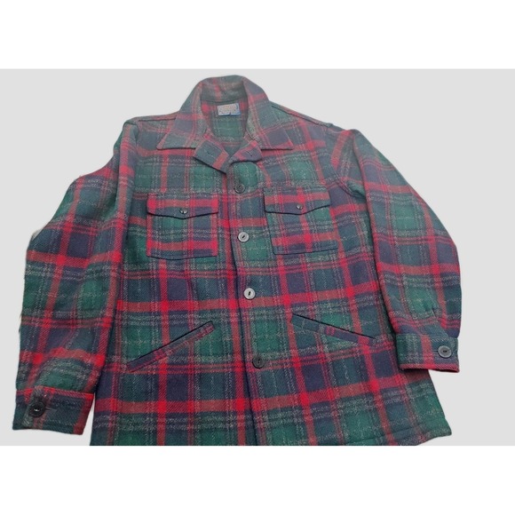 Vintage Pendleton Men's Wool Plaid Flannel Button Shirt Jacket Shacket‎ Medium - Picture 1 of 9